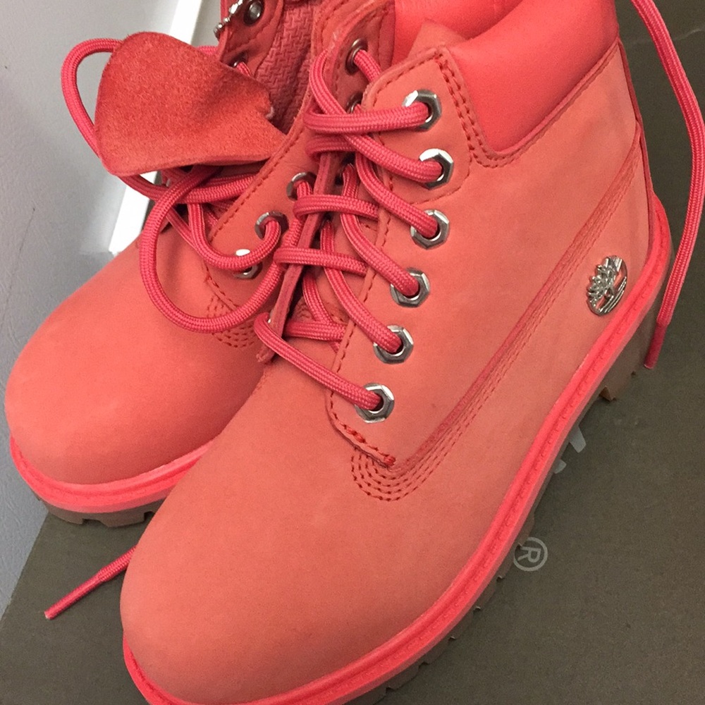 Pink Timberlands boot